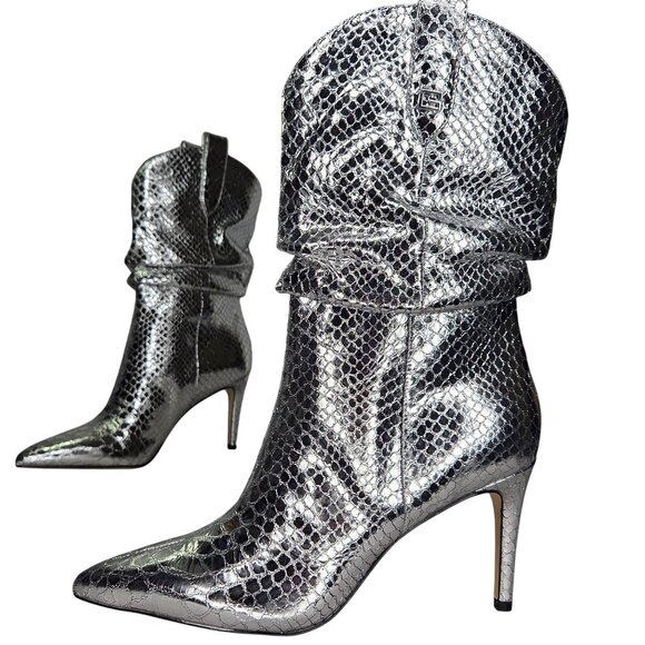 NWT GUESS Women's Benisa Pointy Toe Western Heeled Scrunch Booties Boots - Picture 1 of 6